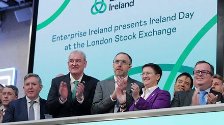 Group of people at EI Ireland Day at the London Stock Exchange